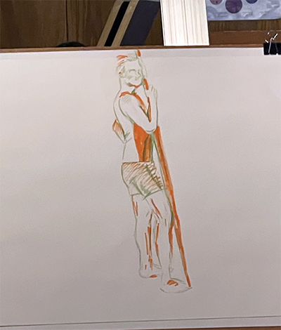 Close up of a figure drawing