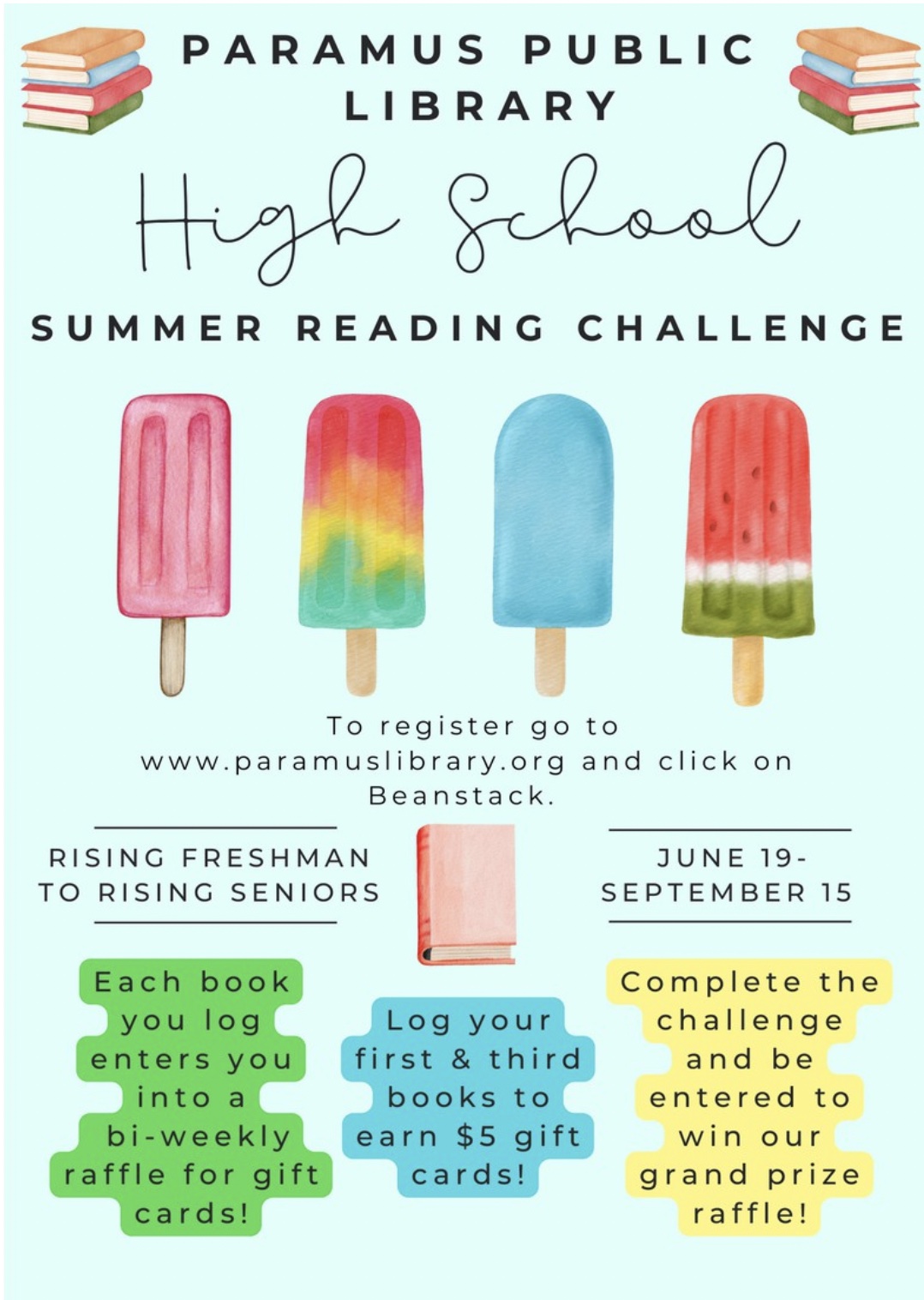 Paramus Public Library Summer Reading Challenge flyer