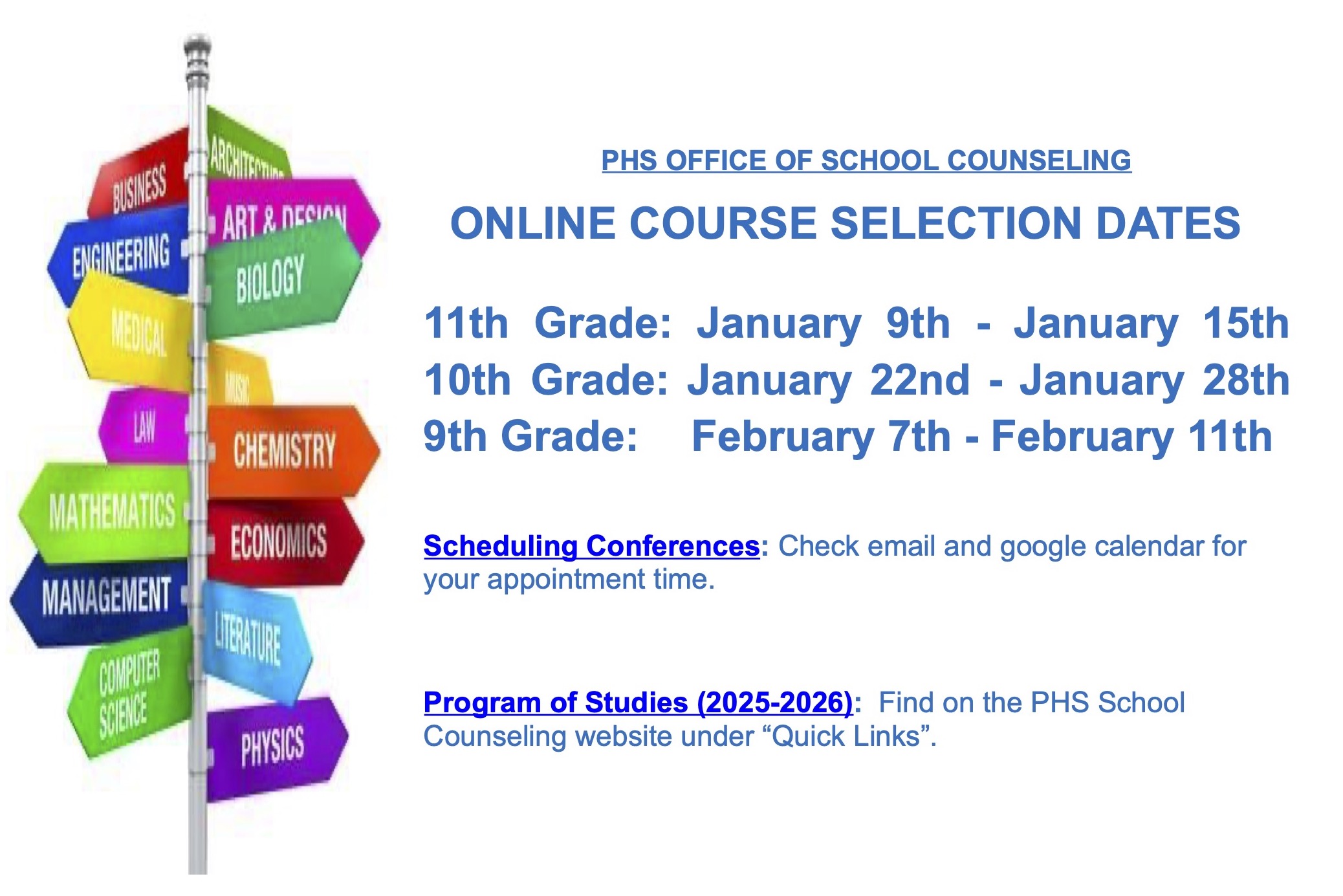 Course Selection Dates