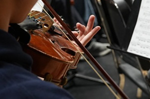 Student with their violin